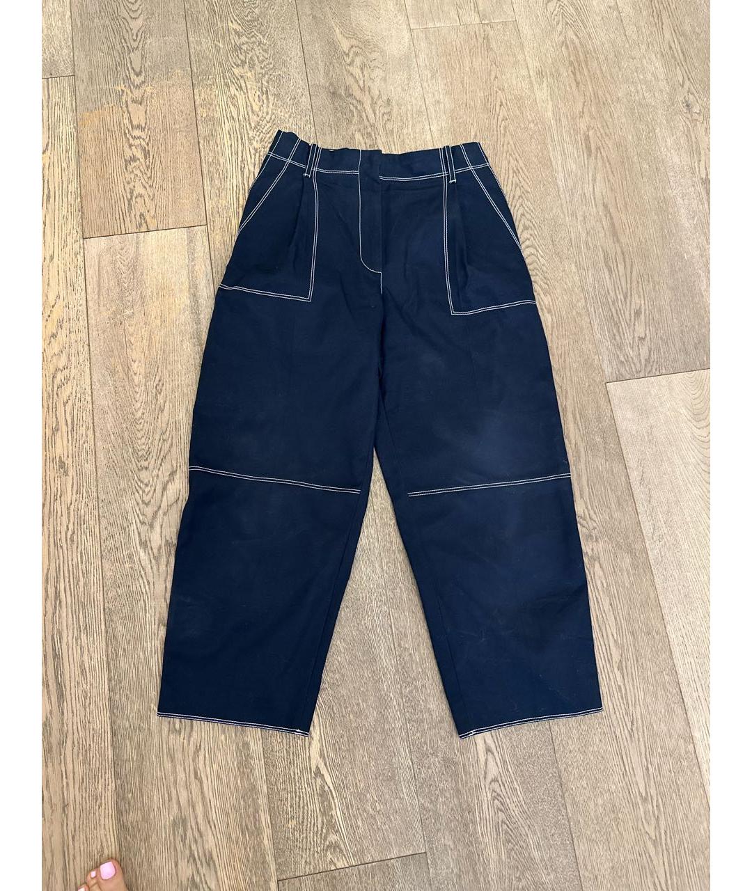 ALEXANDER MCQUEEN Темно-синие хлопковые брюки широкие, фото 5