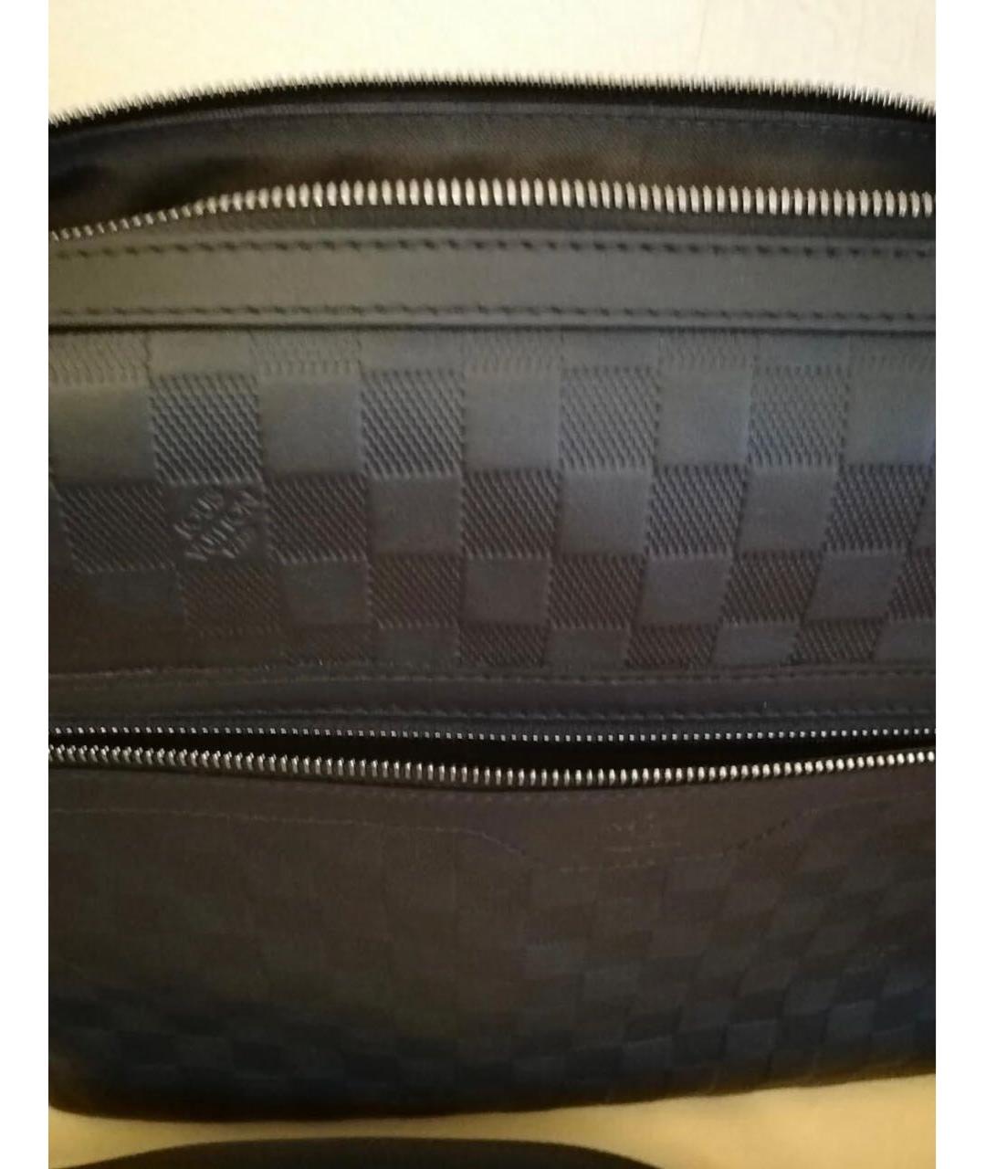 LOUIS VUITTON Черная кожаная сумка на плечо, фото 5