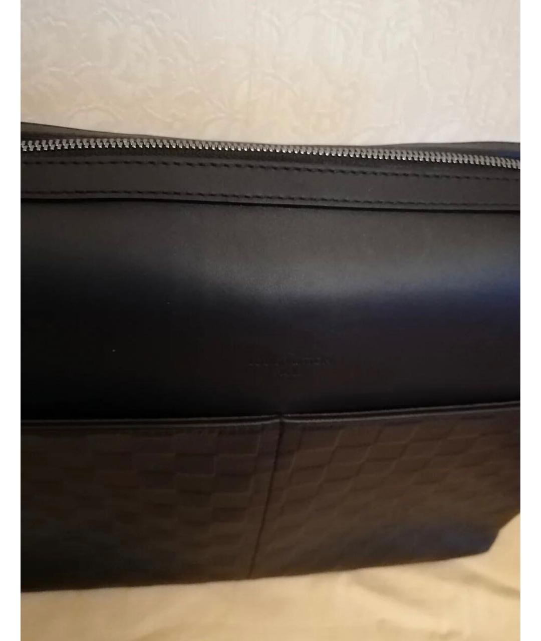 LOUIS VUITTON Черная кожаная сумка на плечо, фото 6