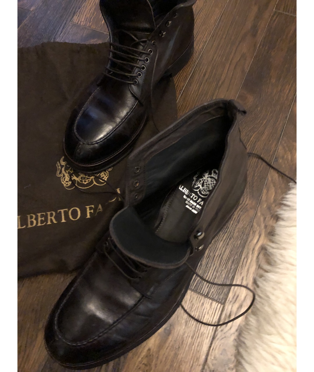 ALBERTO FASCIANI Коричневые кожаные высокие ботинки, фото 3