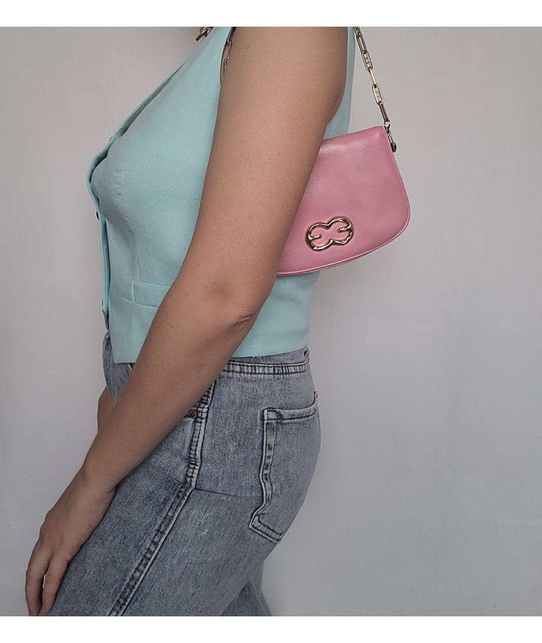 ESCADA Розовая кожаная сумка с короткими ручками, фото 8