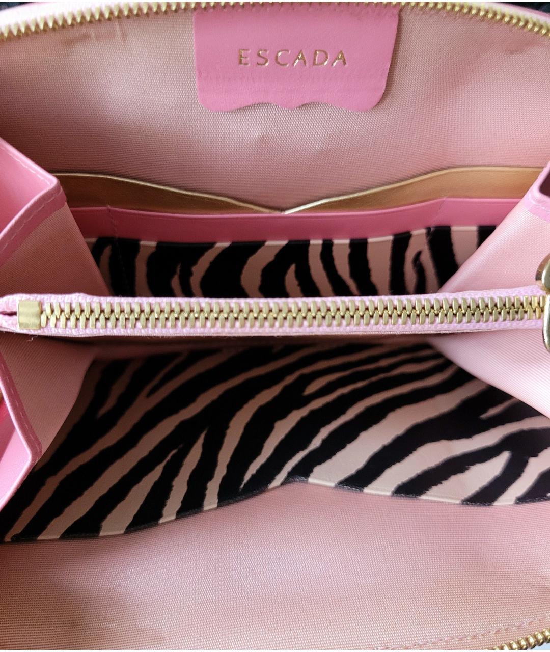 ESCADA Розовая кожаная сумка с короткими ручками, фото 5
