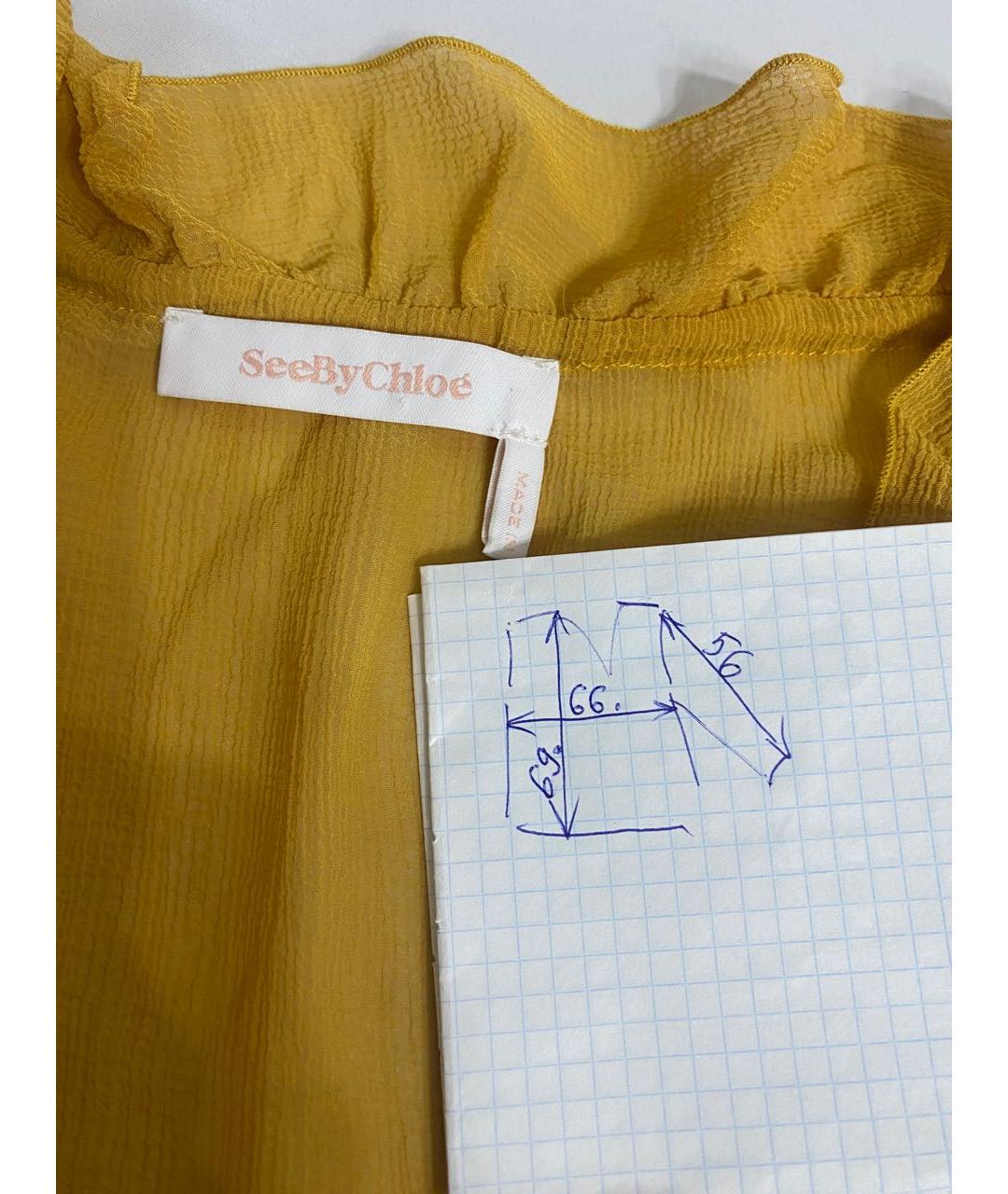 SEE BY CHLOE Желтая полиэстеровая блузы, фото 7