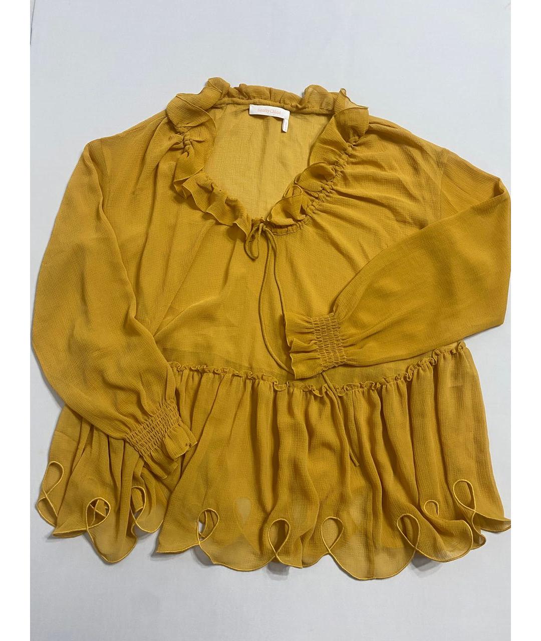 SEE BY CHLOE Желтая полиэстеровая блузы, фото 9