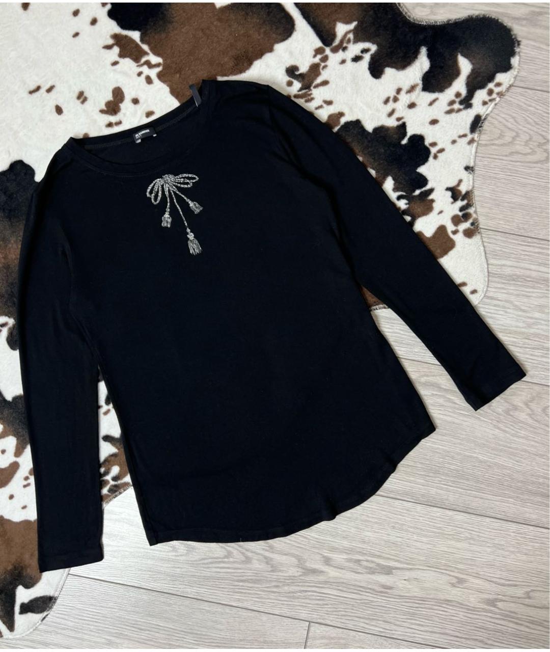 JIL SANDER NAVY Черный хлопковый джемпер / свитер, фото 6