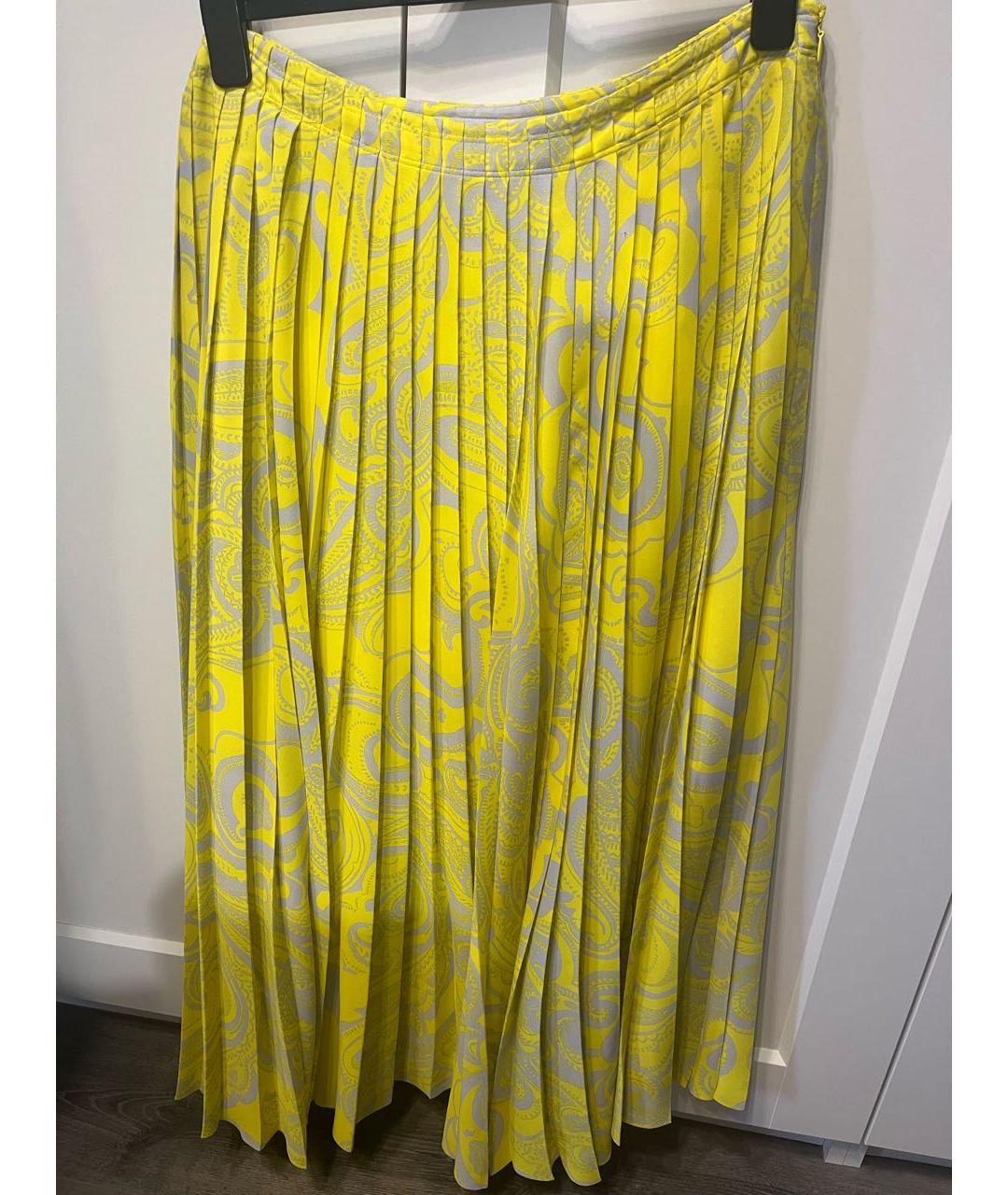 ESCADA Желтая полиэстеровая юбка макси, фото 5