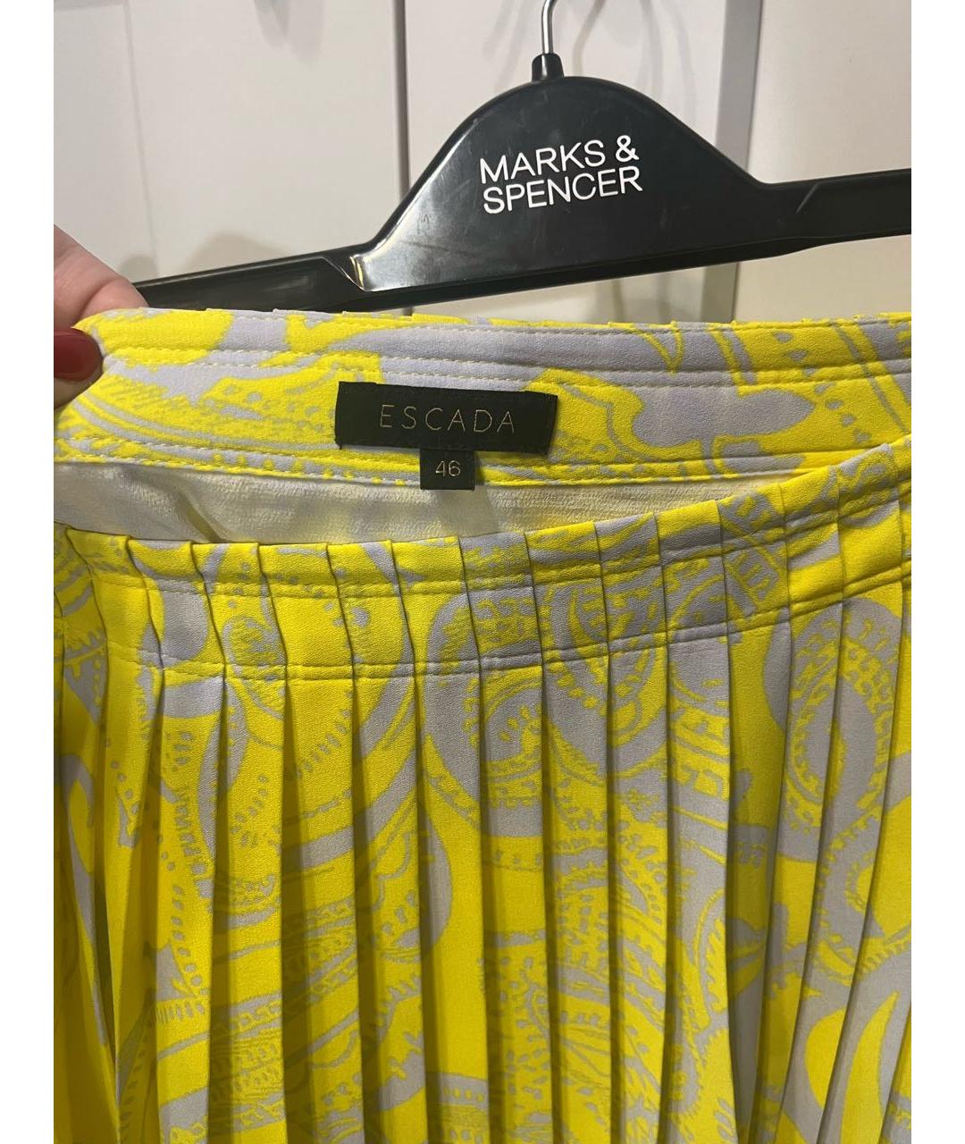 ESCADA Желтая полиэстеровая юбка макси, фото 2