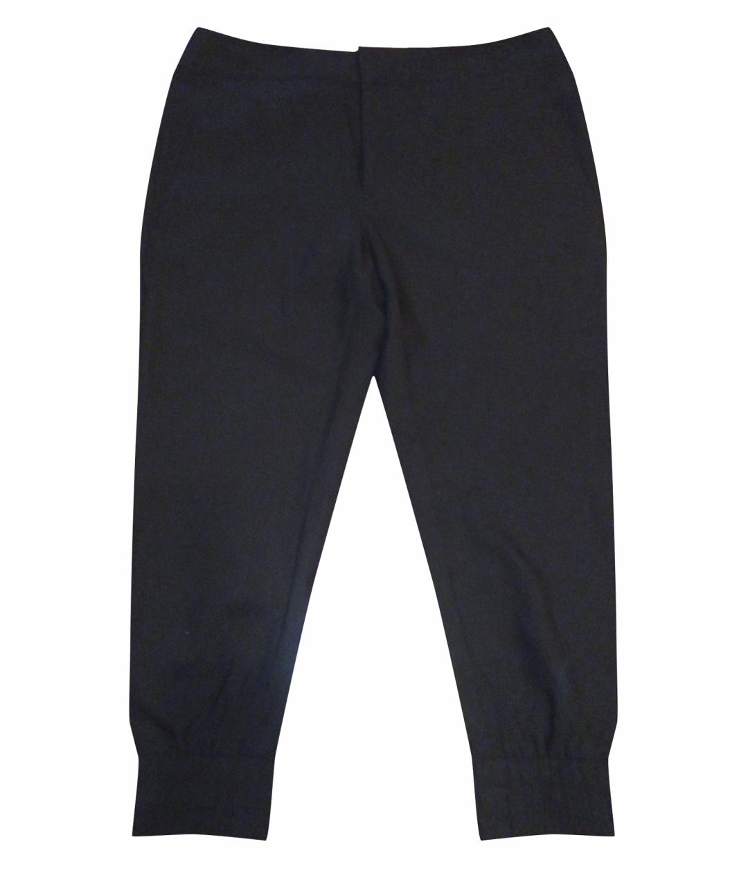 HELMUT LANG Черные шерстяные брюки широкие, фото 1