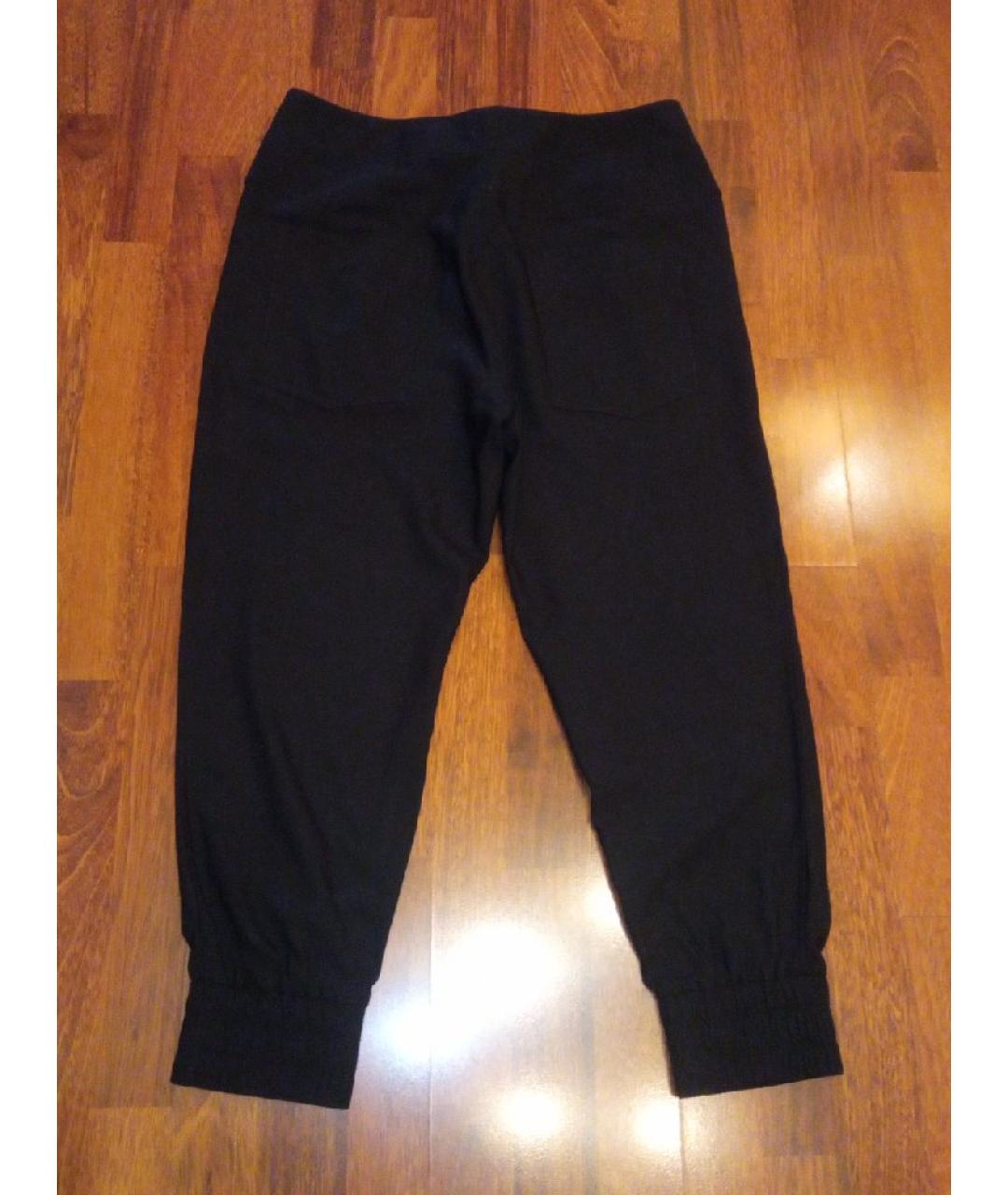 HELMUT LANG Черные шерстяные брюки широкие, фото 2