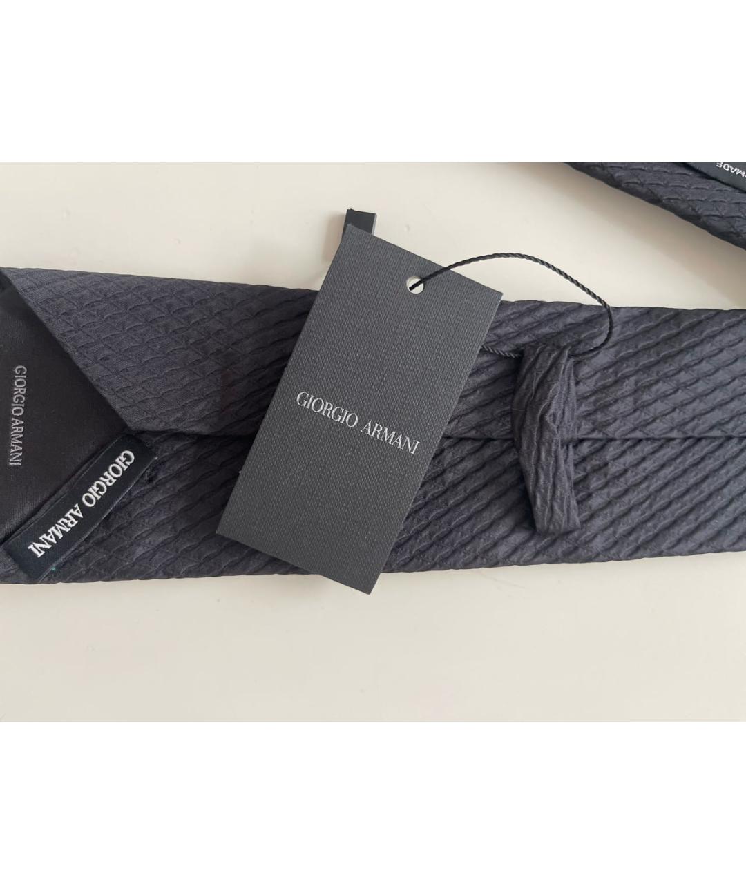 GIORGIO ARMANI Черный тканевый галстук, фото 3