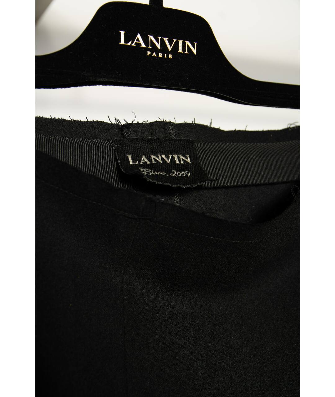 LANVIN Черные шерстяные прямые брюки, фото 3