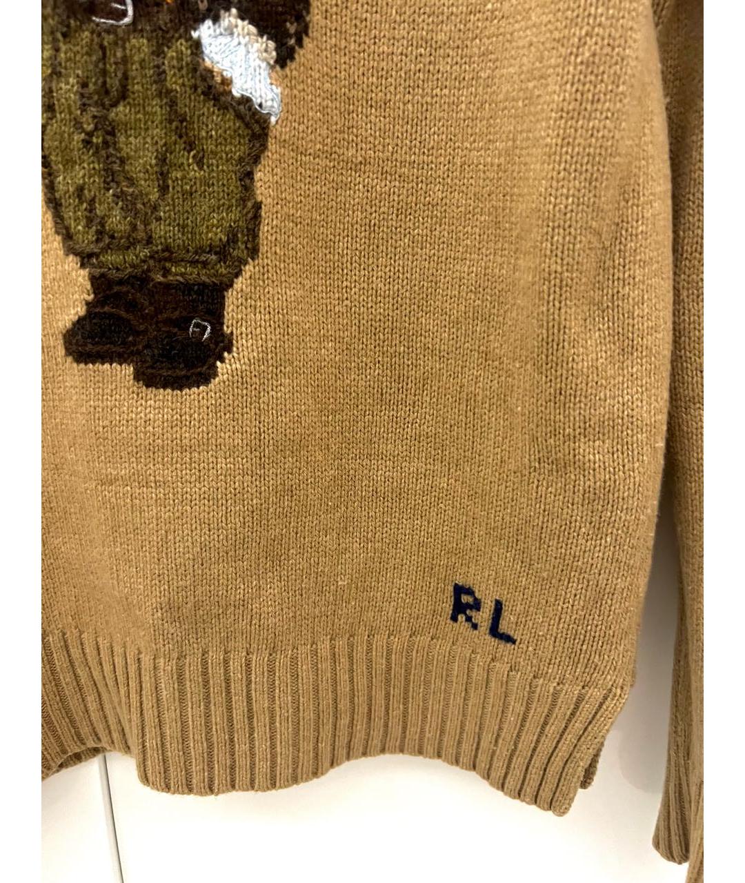 POLO RALPH LAUREN Коричневый шерстяной джемпер / свитер, фото 5