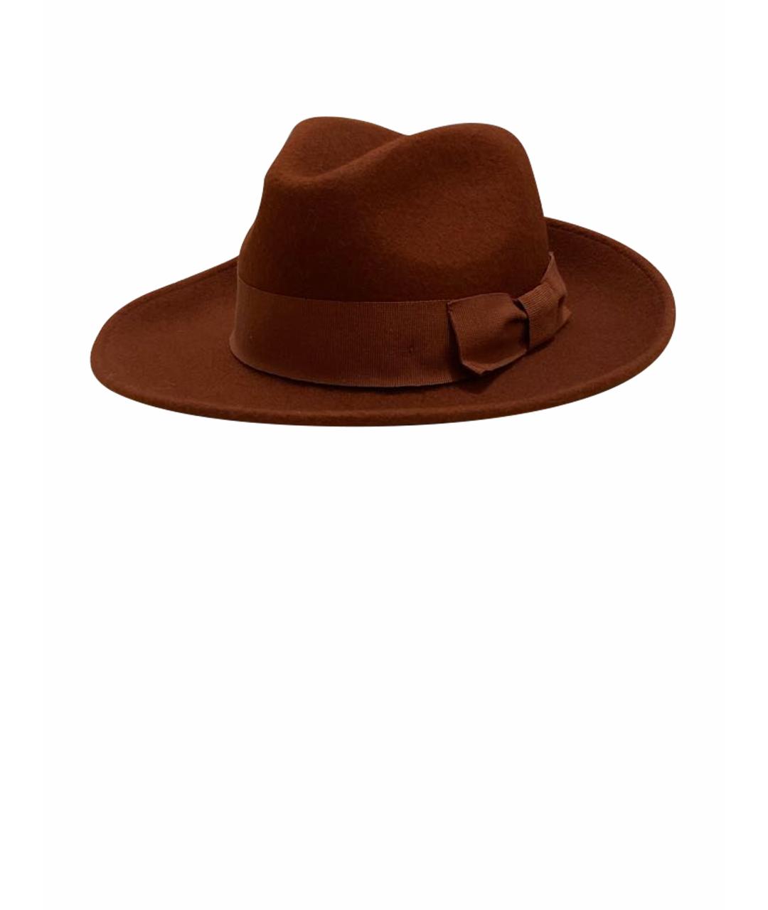 'S MAX MARA Коричневая шерстяная шляпа, фото 1