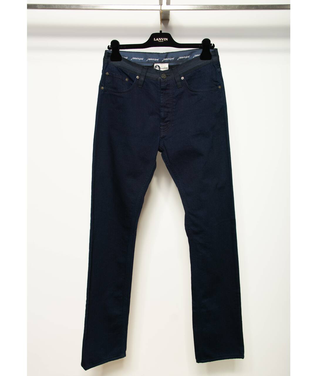 LANVIN Синие хлопковые прямые джинсы, фото 4