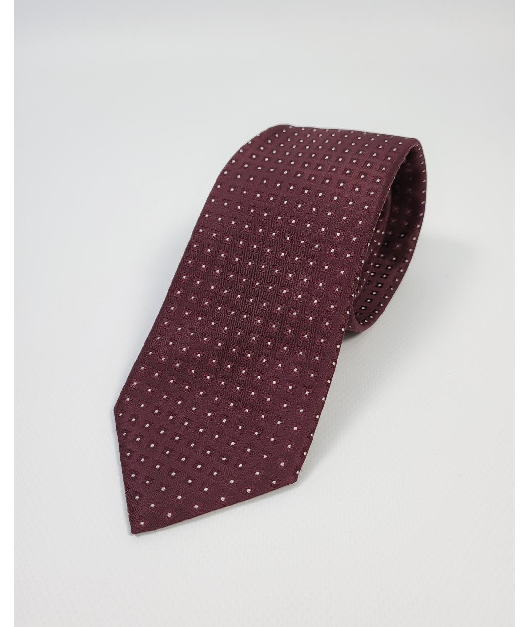 ARMANI COLLEZIONI Бордовый шелковый галстук, фото 4