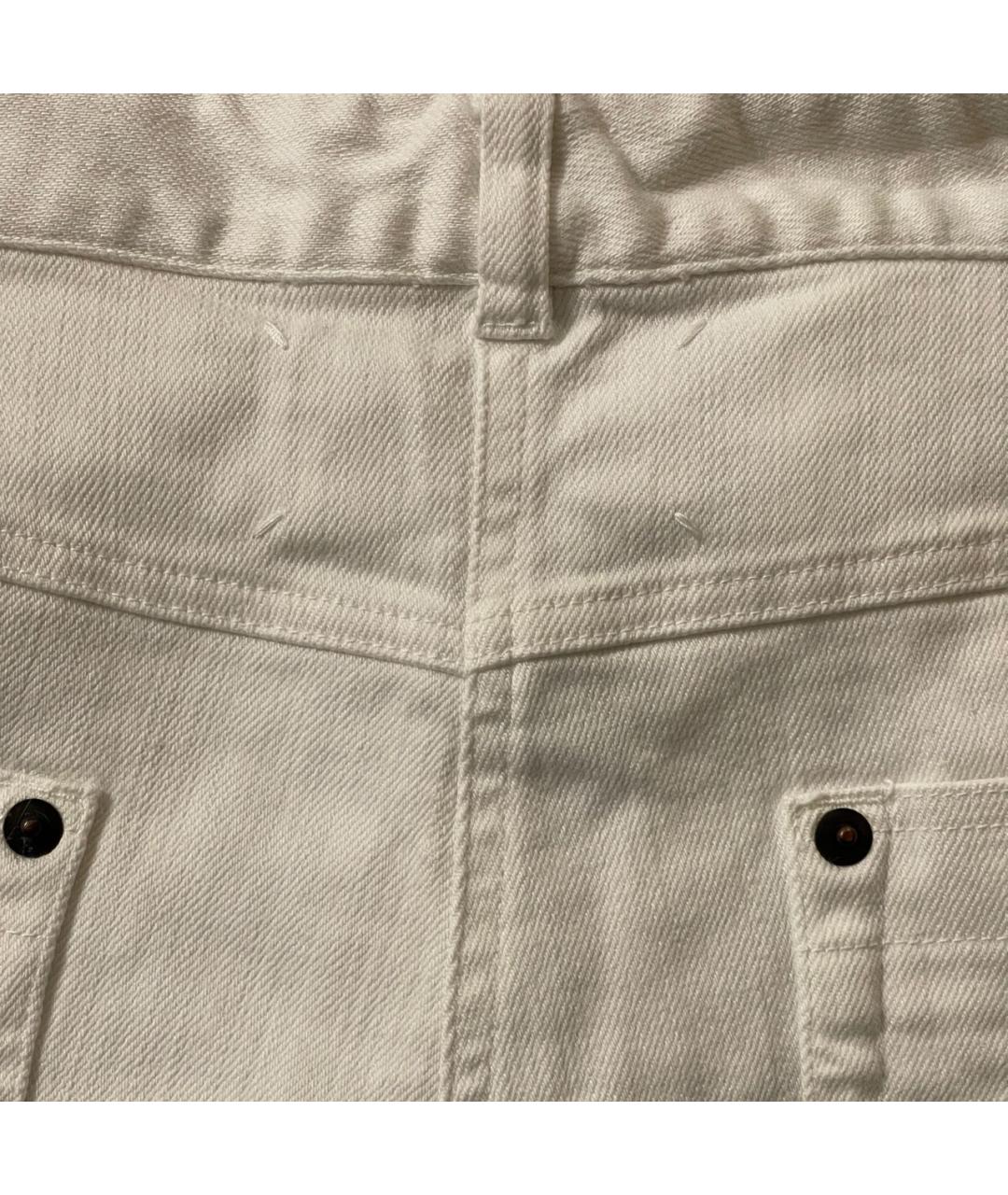 MAISON MARGIELA VINTAGE Белые хлопко-эластановые джинсы слим, фото 7