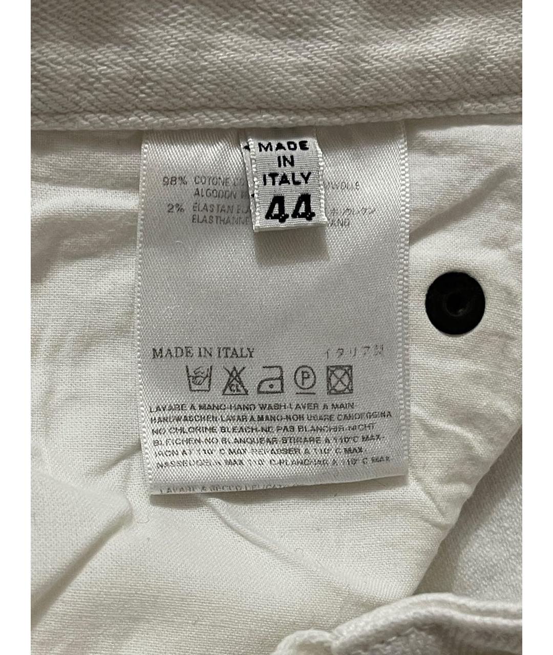 MAISON MARGIELA VINTAGE Белые хлопко-эластановые джинсы слим, фото 4