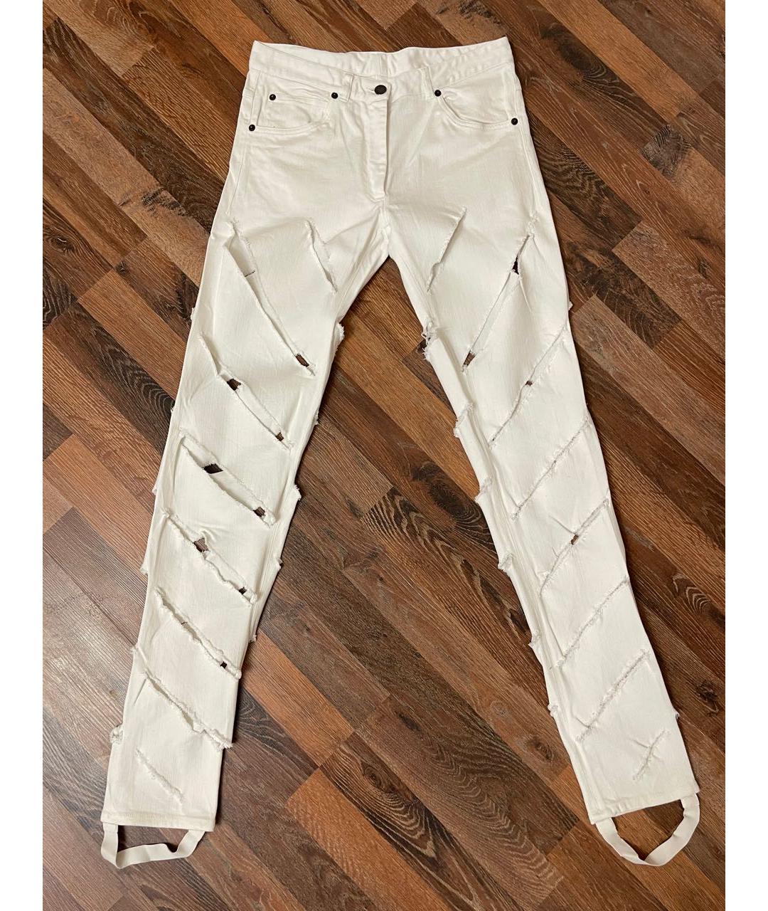 MAISON MARGIELA VINTAGE Белые хлопко-эластановые джинсы слим, фото 8