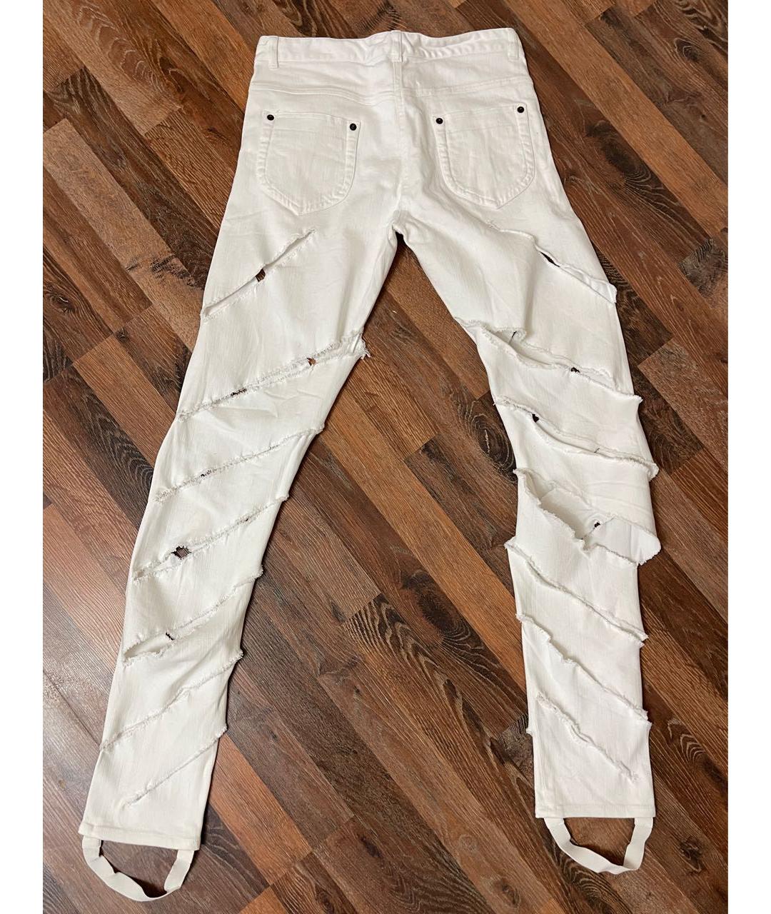 MAISON MARGIELA VINTAGE Белые хлопко-эластановые джинсы слим, фото 2