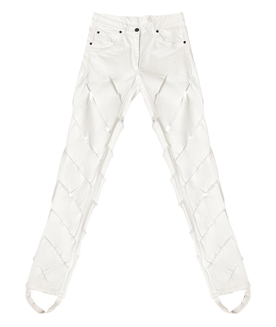 MAISON MARGIELA VINTAGE Белые хлопко-эластановые джинсы слим, фото 1