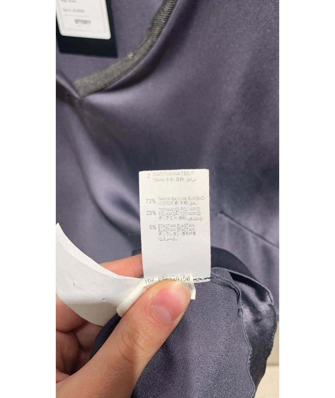 BRUNELLO CUCINELLI Серая шелковая блузы, фото 6