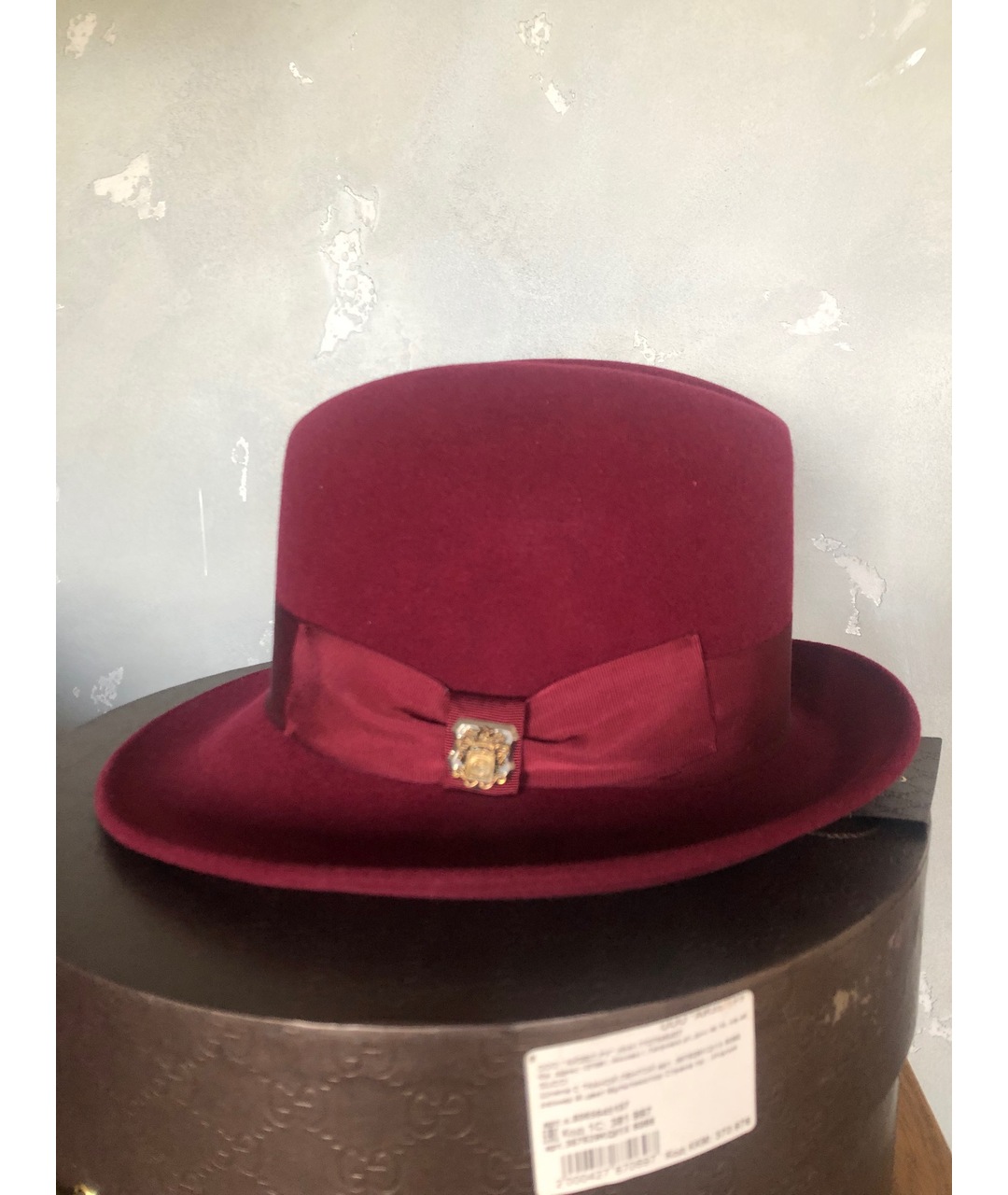 GUCCI Бордовая шерстяная шляпа, фото 5