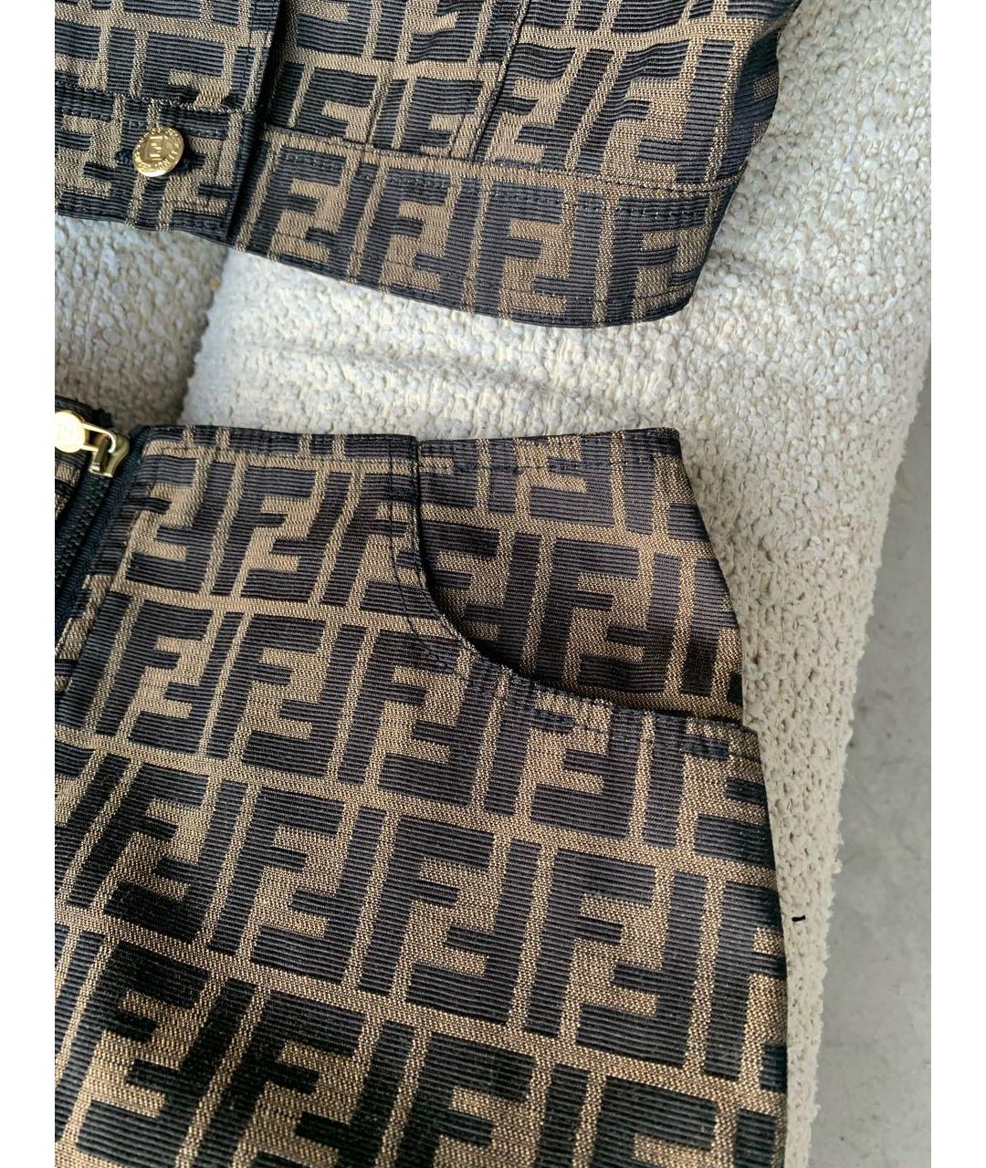 FENDI Коричневая юбка мини, фото 7