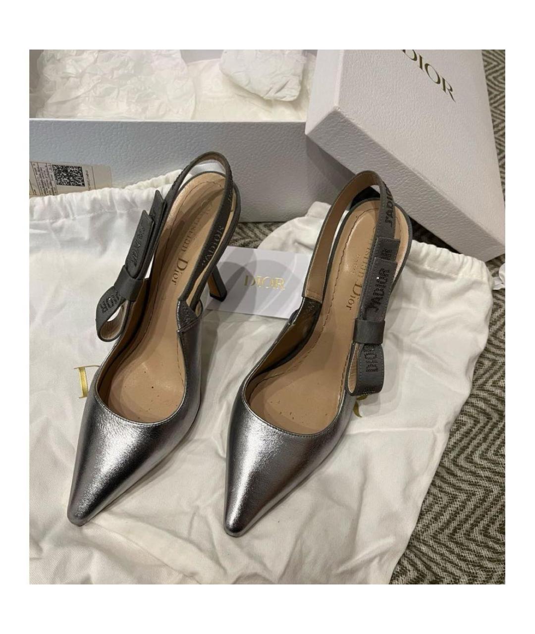 CHRISTIAN DIOR Серебряные туфли, фото 2