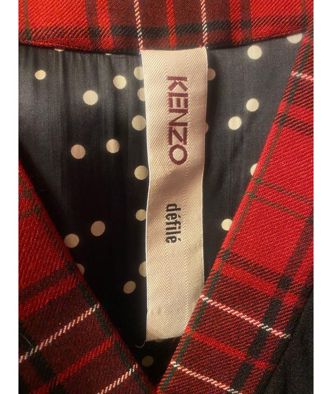 KENZO Красное шерстяное вечернее платье, фото 3