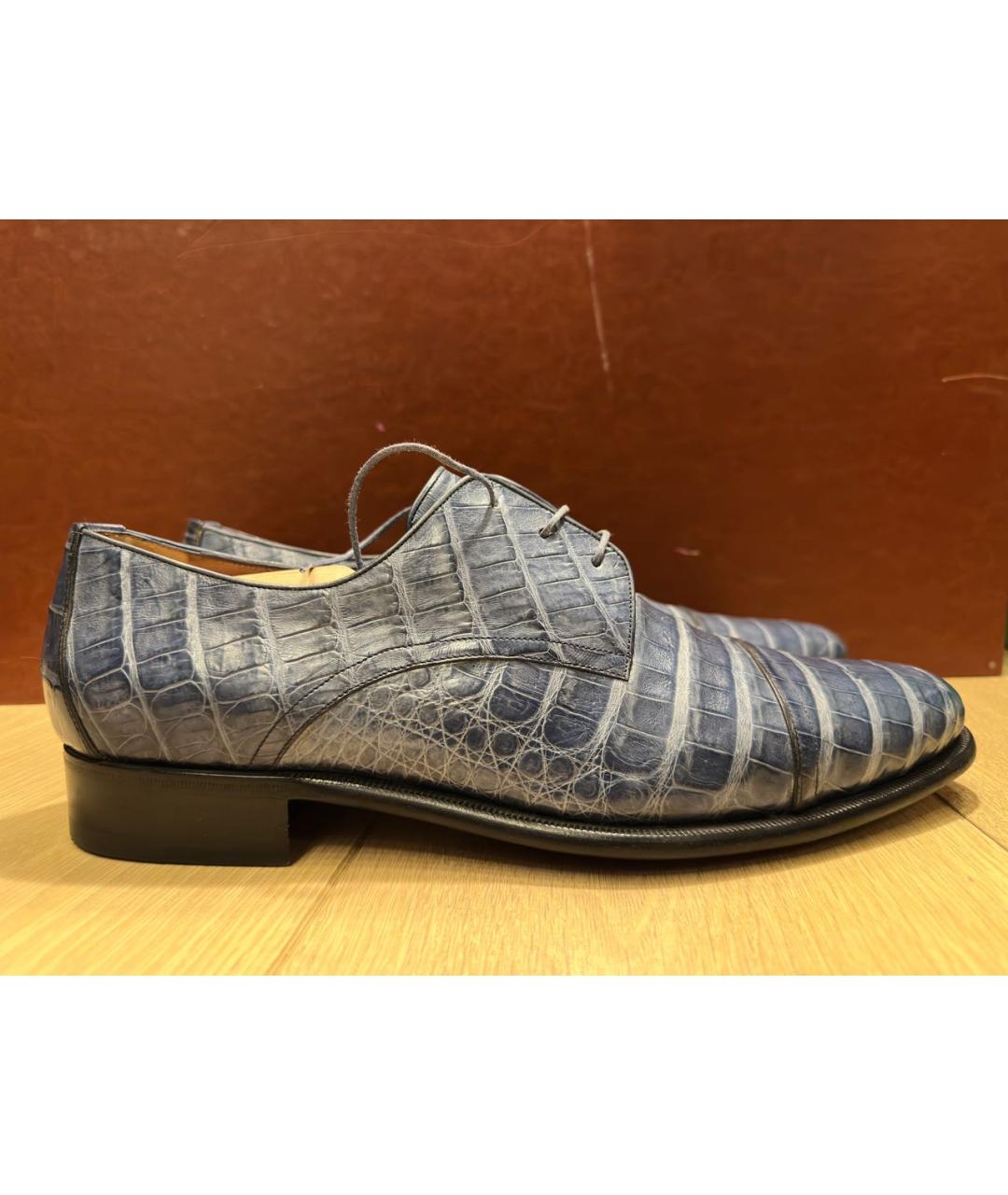 A.TESTONI Синие туфли из экзотической кожи, фото 7