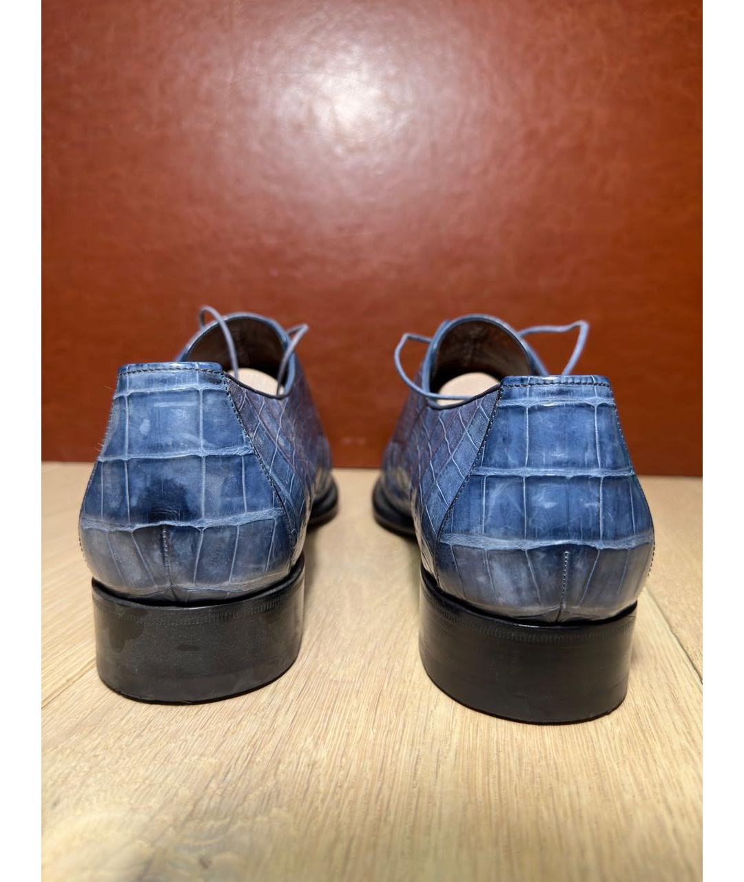 A.TESTONI Синие туфли из экзотической кожи, фото 4