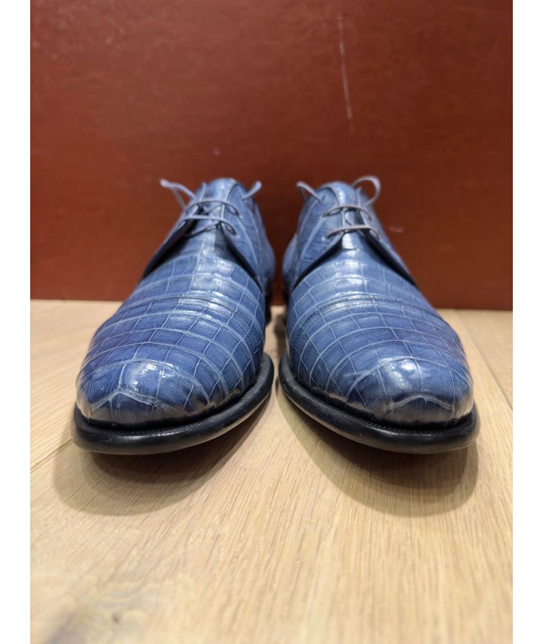 A.TESTONI Синие туфли из экзотической кожи, фото 2
