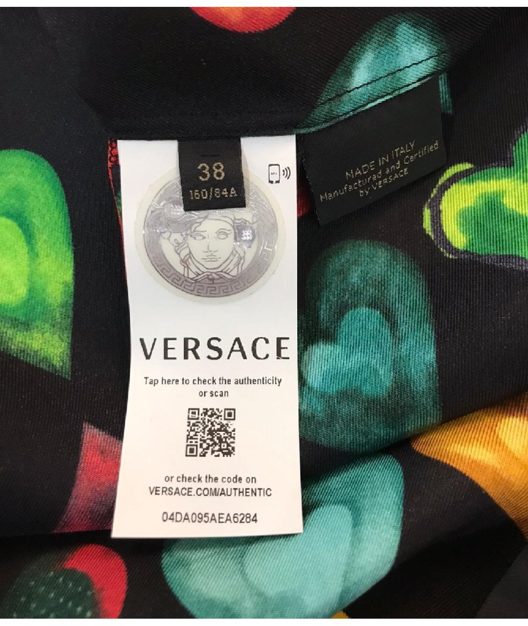 VERSACE Мульти шелковое повседневное платье, фото 5