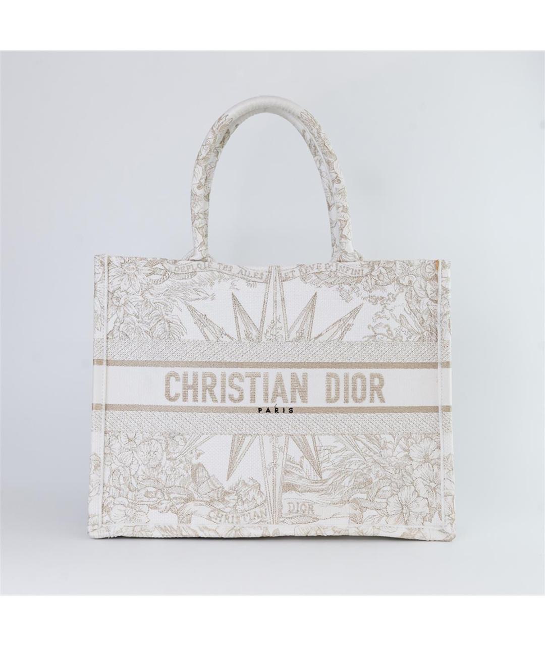 CHRISTIAN DIOR PRE-OWNED Белая тканевая сумка тоут, фото 5