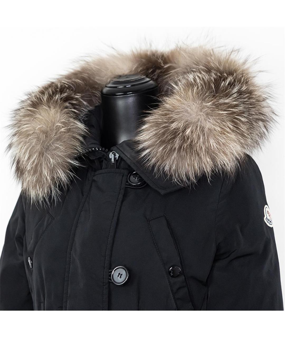 MONCLER Черная меховая парка, фото 2