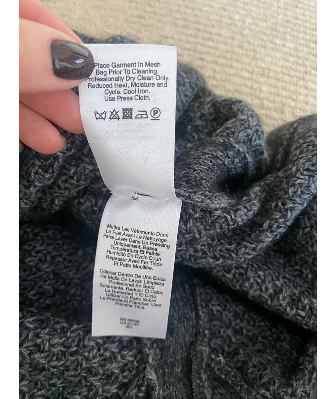 DKNY Антрацитовый шерстяной джемпер / свитер, фото 5