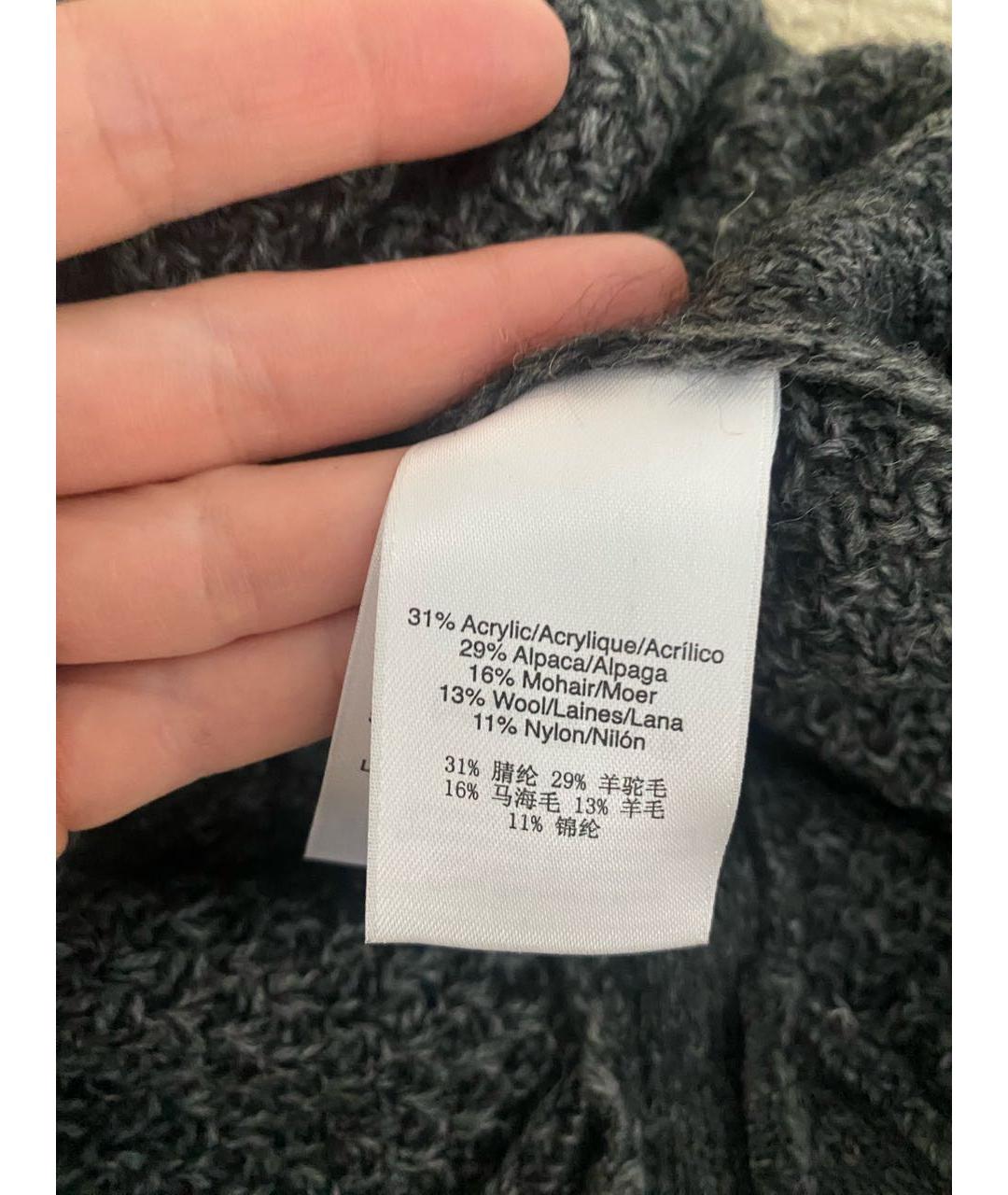 DKNY Антрацитовый шерстяной джемпер / свитер, фото 4