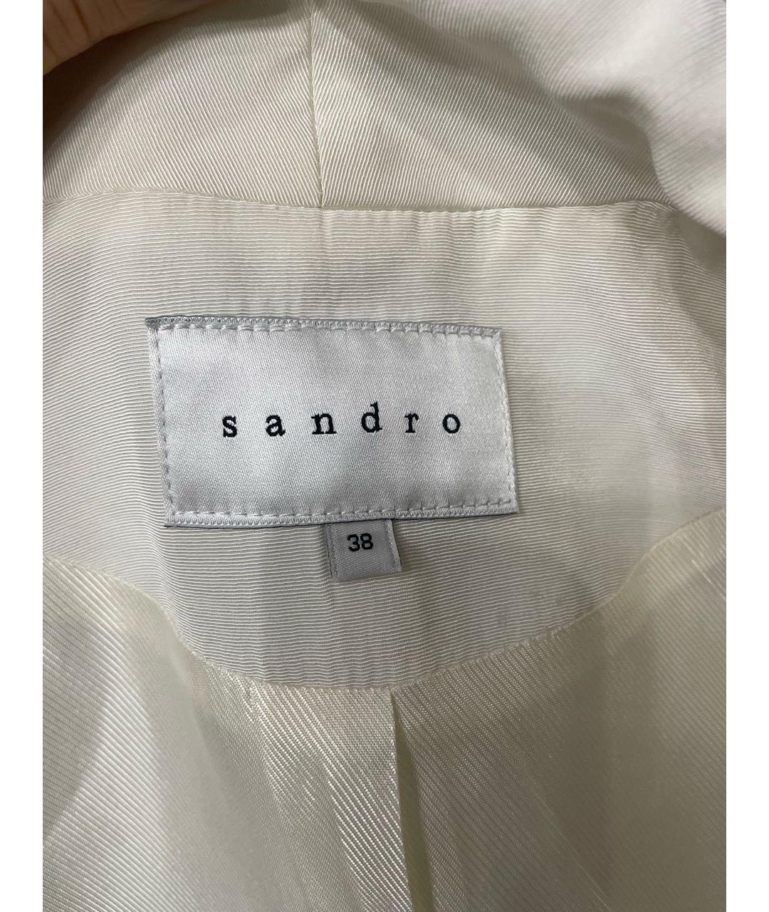 SANDRO Белый вискозный жакет/пиджак, фото 3