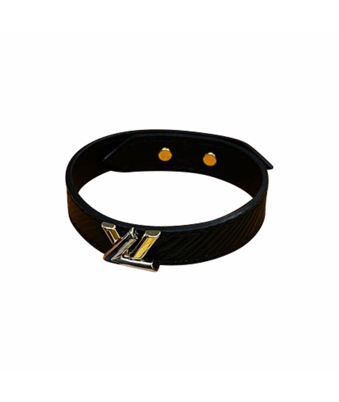 LOUIS VUITTON Черный кожаный браслет, фото 1