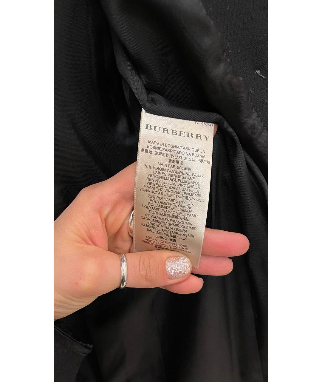 BURBERRY Черное шерстяное пальто, фото 8