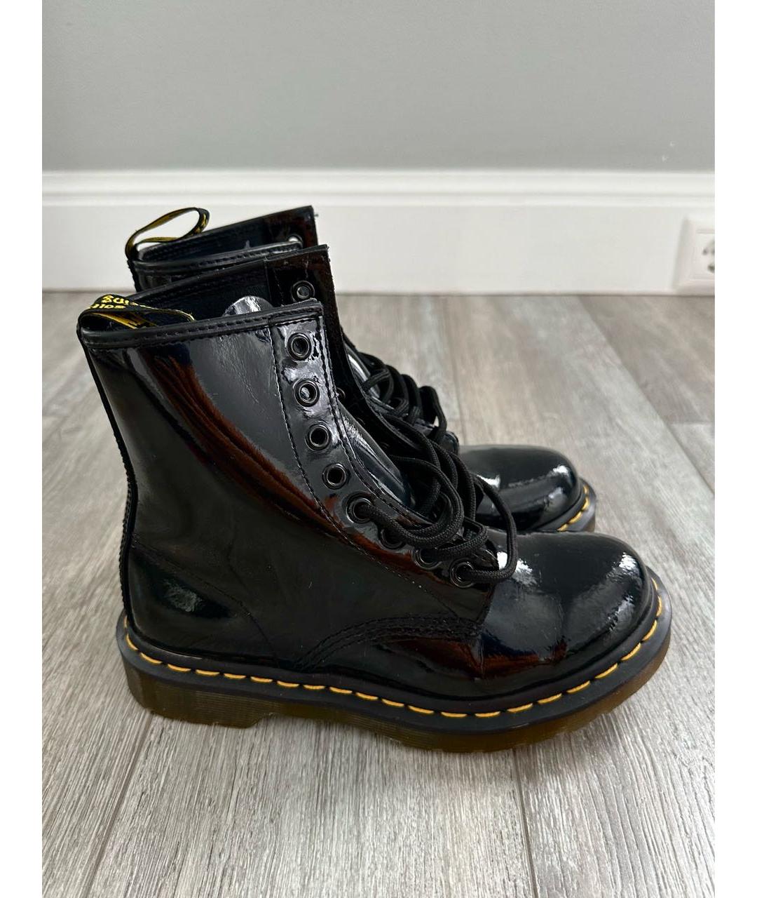 DR. MARTENS Черные ботинки из лакированной кожи, фото 3