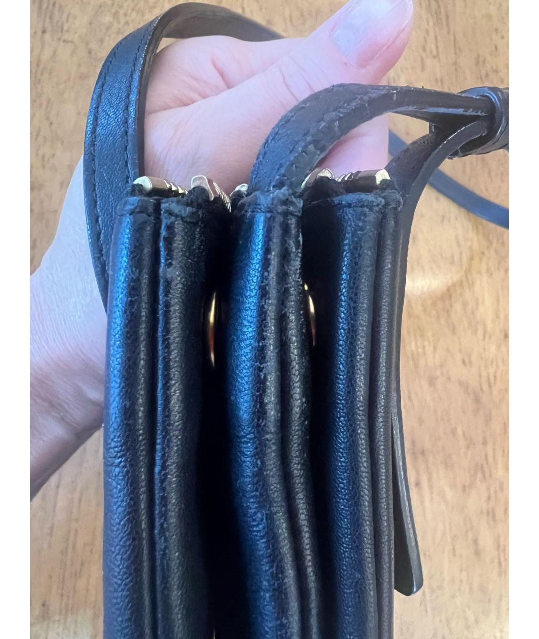 CELINE PRE-OWNED Черная кожаная сумка через плечо, фото 8