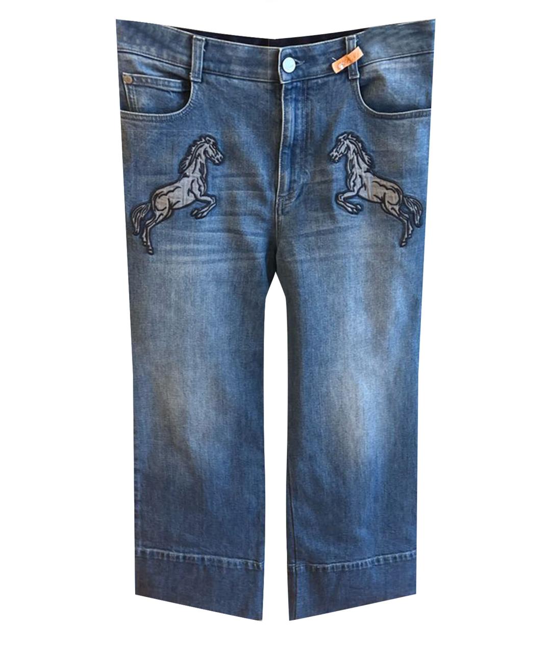 STELLA MCCARTNEY Синие хлопко-полиэстеровые прямые джинсы, фото 1