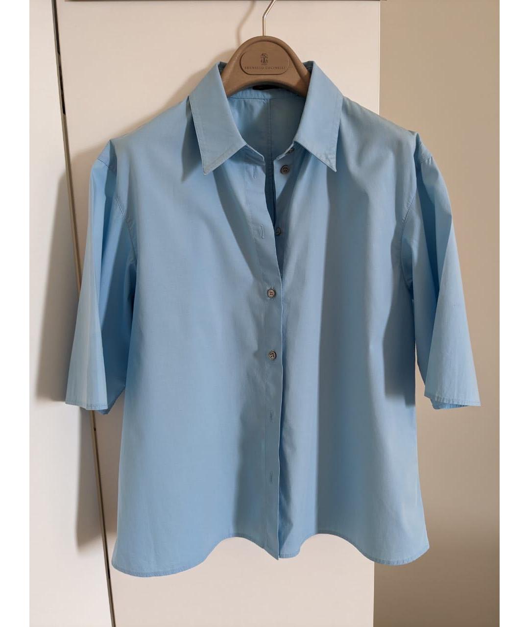 JIL SANDER NAVY Голубая хлопковая рубашка, фото 3