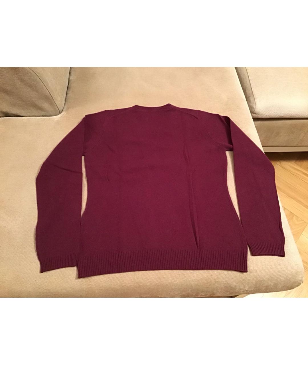 BURBERRY Бордовый шерстяной джемпер / свитер, фото 2