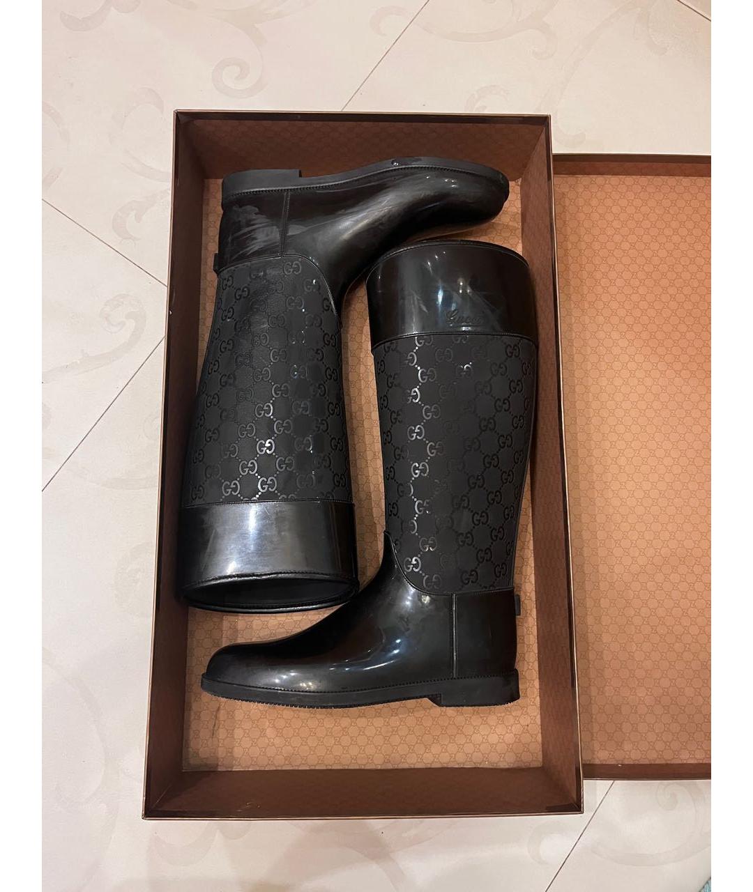 GUCCI Черные резиновые сапоги, фото 5