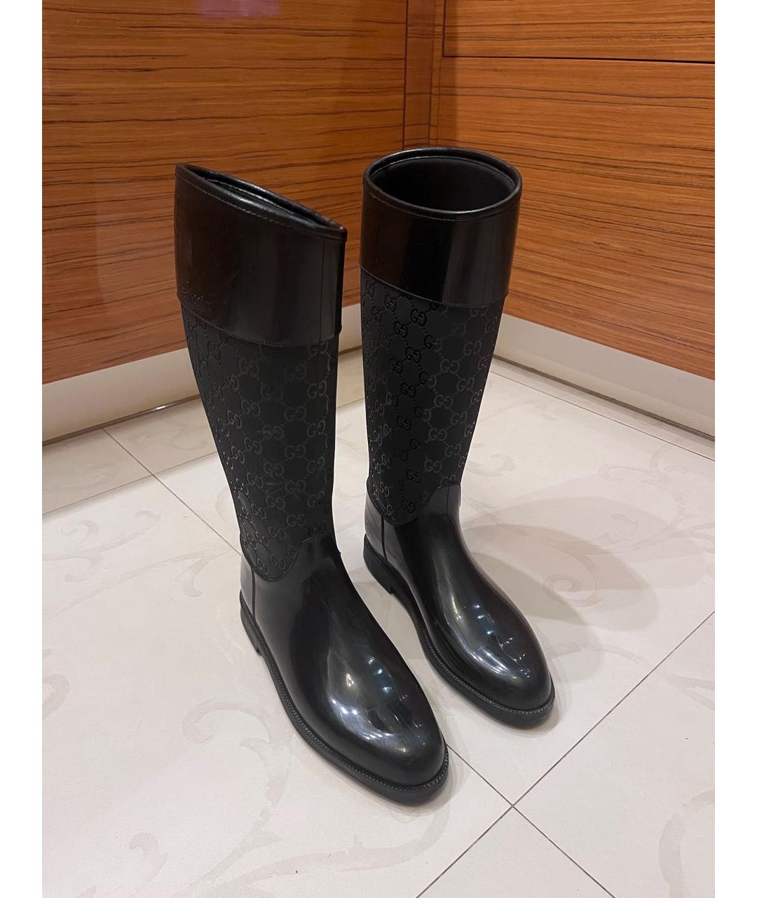 GUCCI Черные резиновые сапоги, фото 2