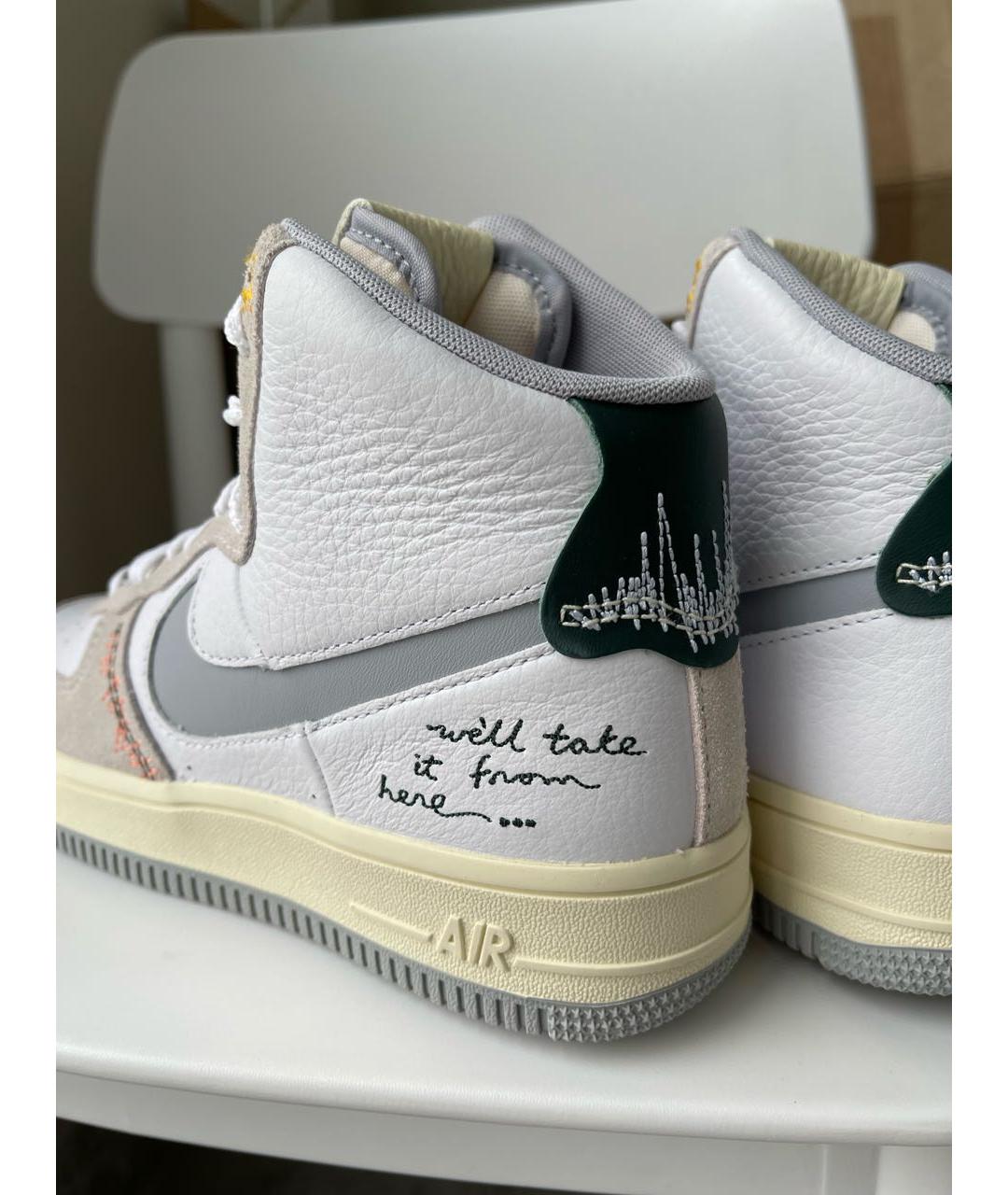 NIKE Белые кожаные кроссовки, фото 6