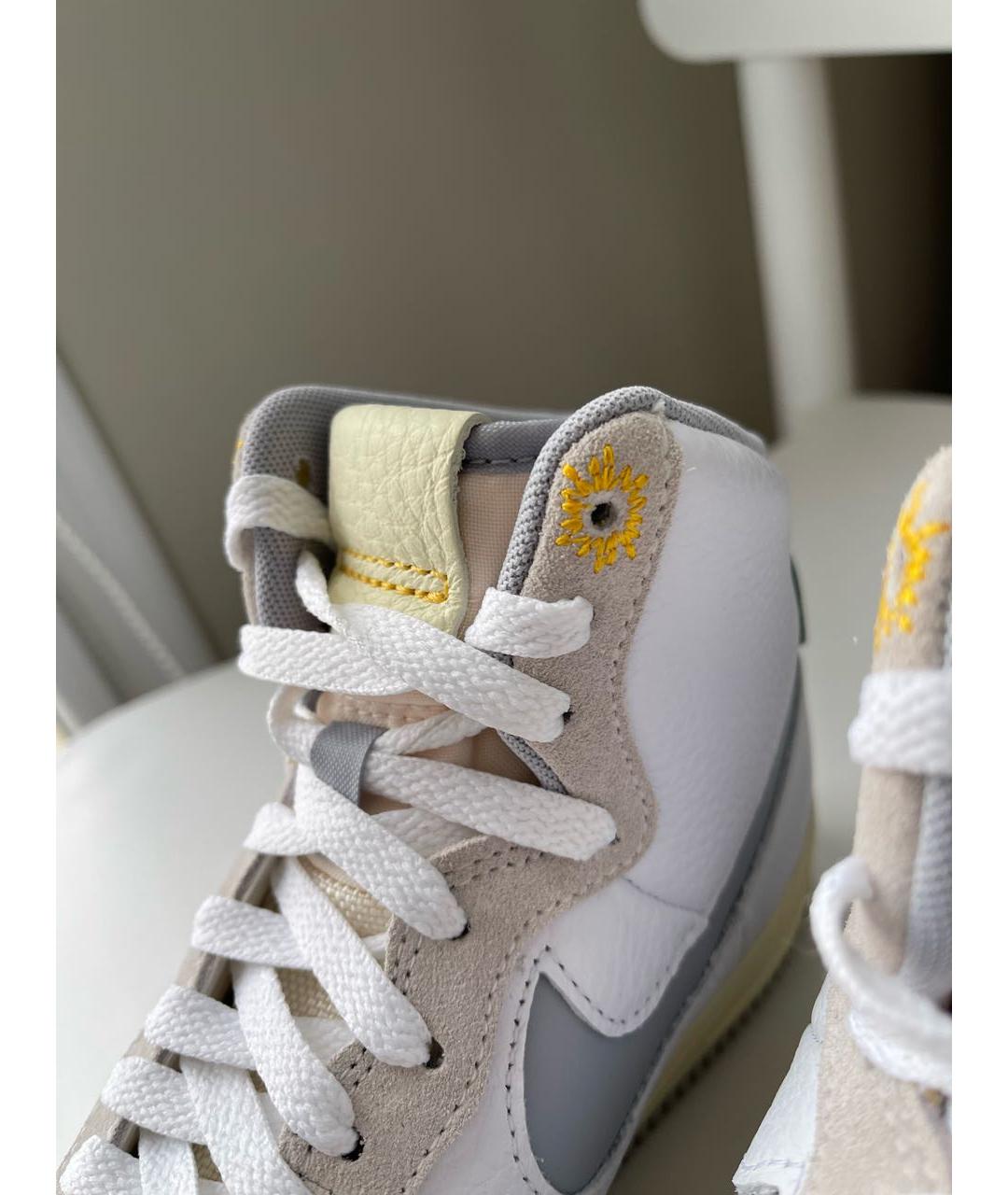 NIKE Белые кожаные кроссовки, фото 4