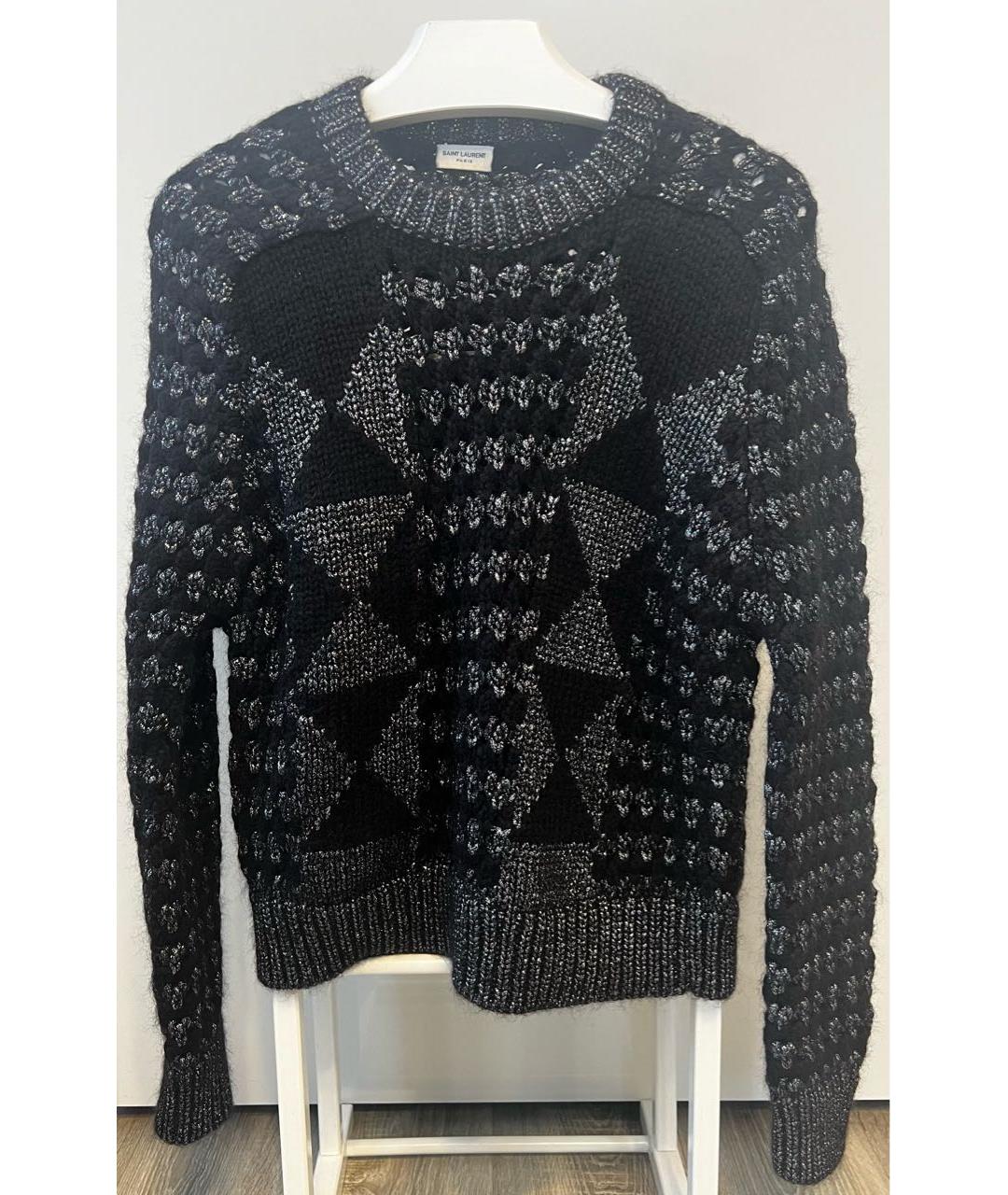 SAINT LAURENT Черный шерстяной джемпер / свитер, фото 7